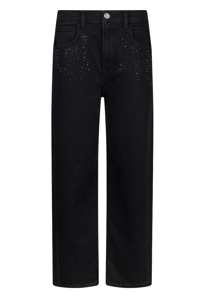 Blugi boyfriend cu strasuri