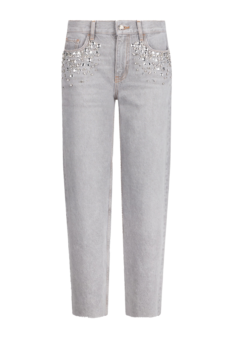 Blugi drepti cu strasuri