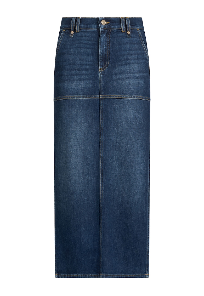 Fusta de denim cu slit lateral