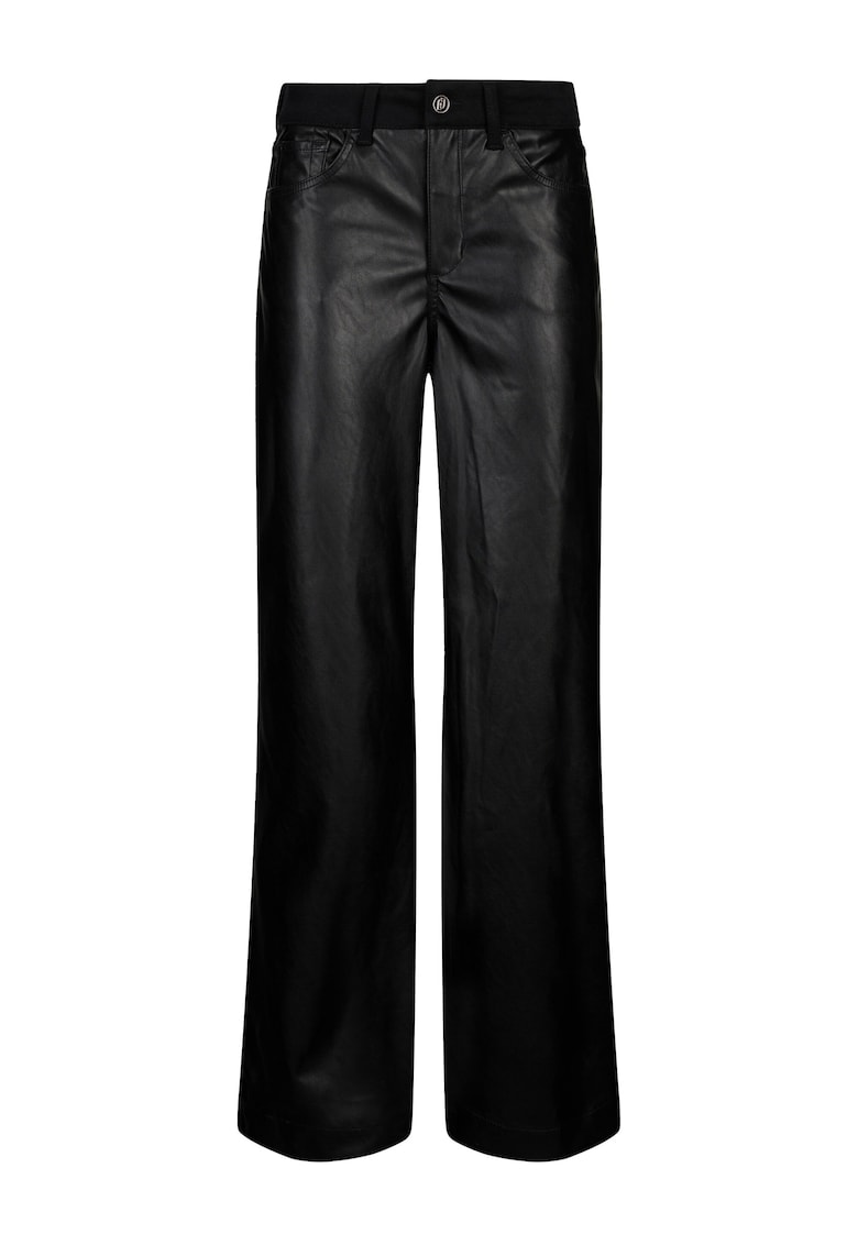 Pantaloni evazati cu talie inalta - Negru