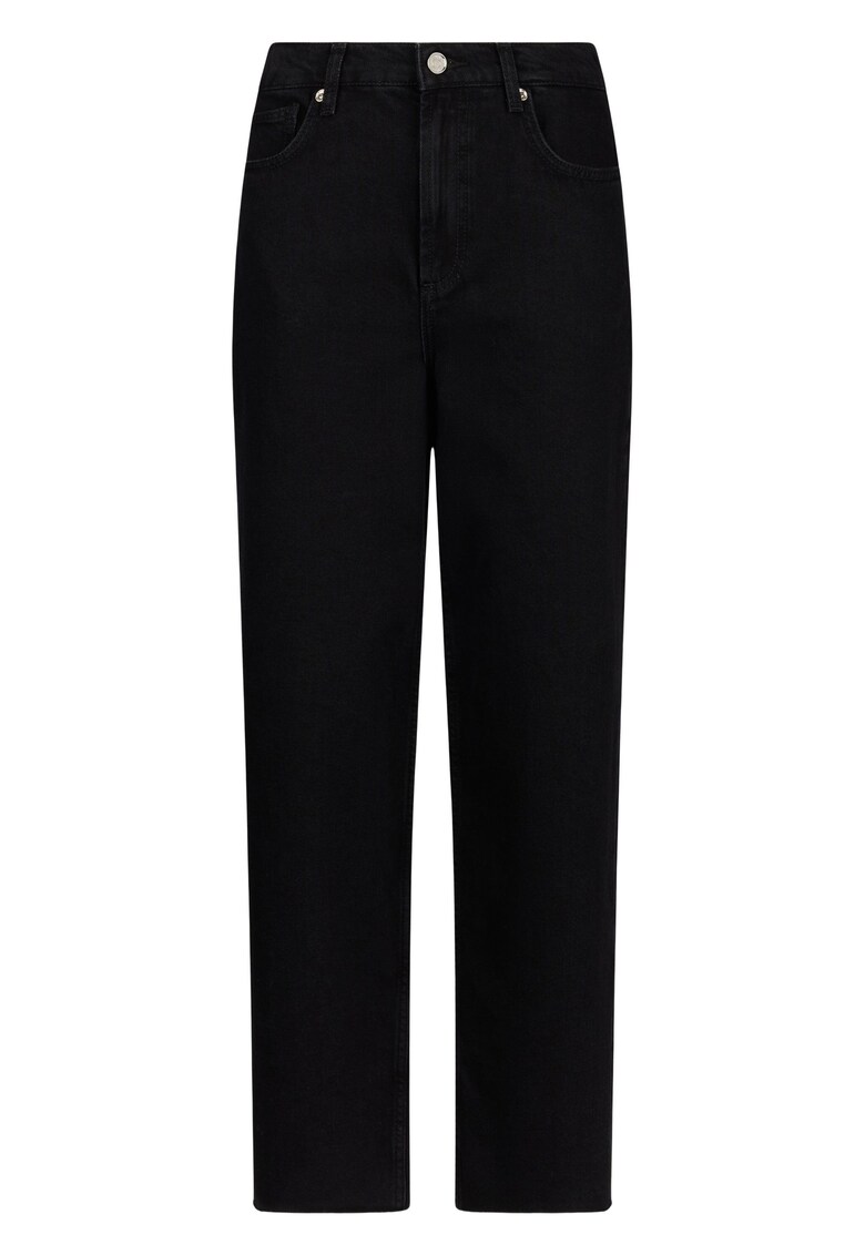 Blugi ampli cu talie joasa - Negru stins