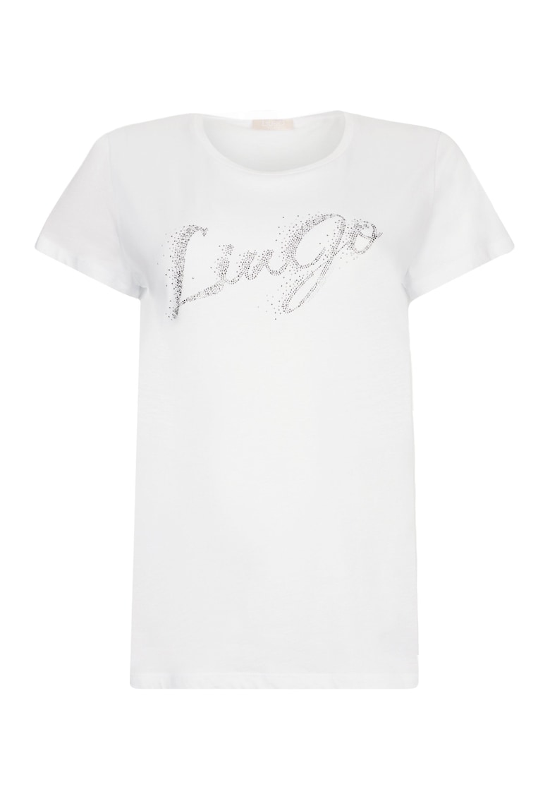 Tricou slim fit cu logo - Alb