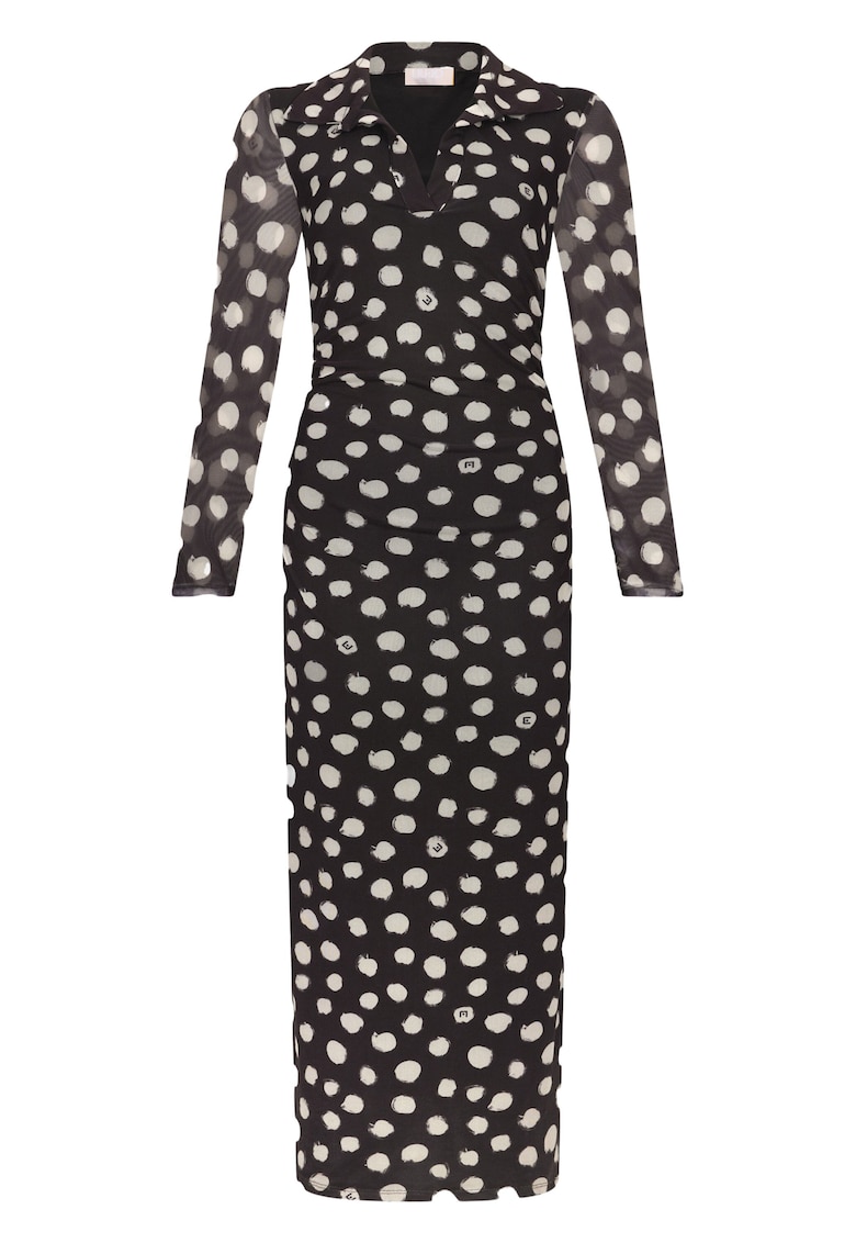 Rochie cambrata cu buline si decolteu in V