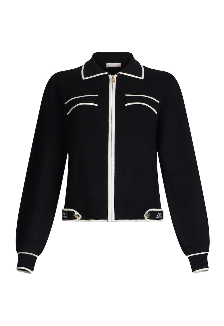 Cardigan din amestec de matase cu guler ascutit