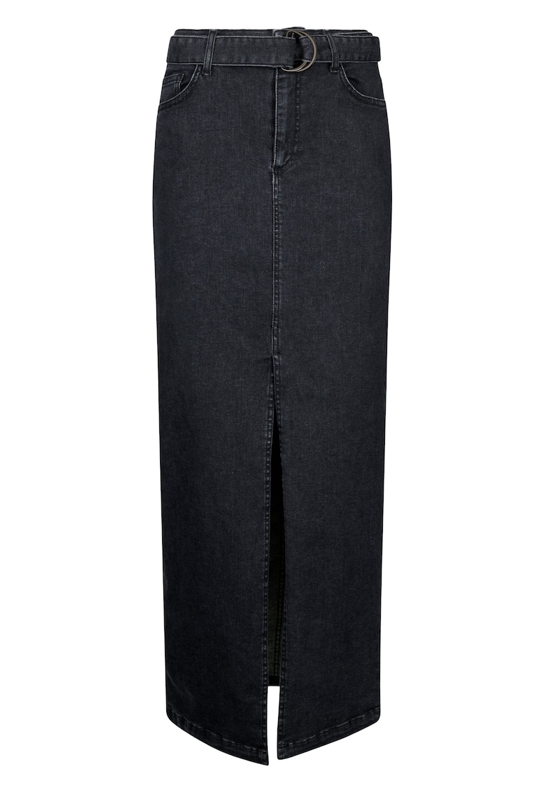 Fusta maxi de denim cu slit frontal