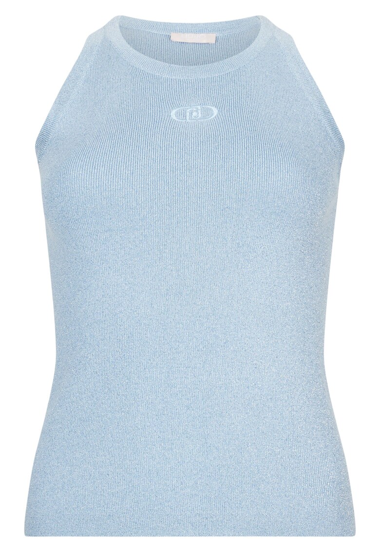 Top tricotat fin - stralucitor - Albastru deschis