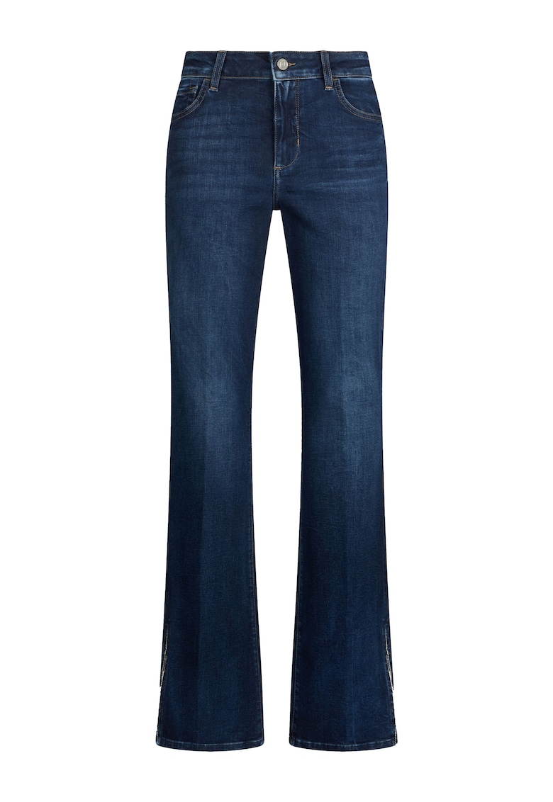 Blugi evazati cu slituri laterale - Albastru ultramarin