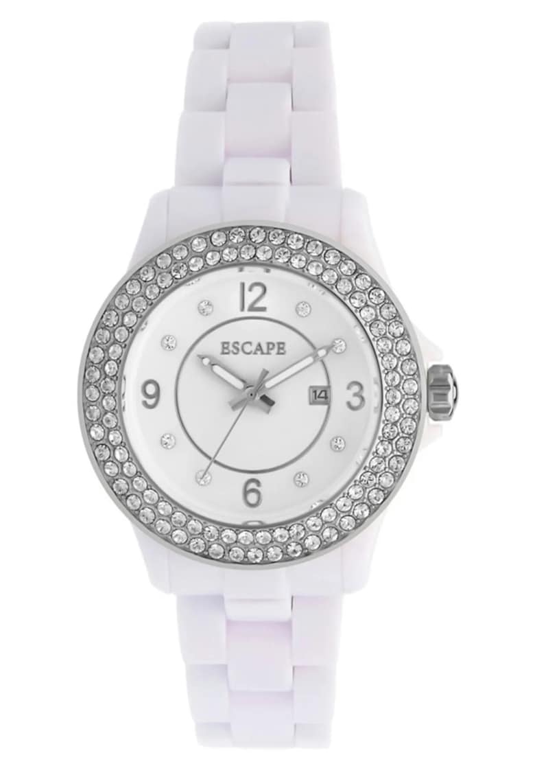 Ceas dama ECP10840 - 36 mm - curea plastic alba - rezistenta la apa 5 ATM Ceas dama ECP10840 - 36 mm - curea plastic alba - rezistenta la apa 5 ATM
