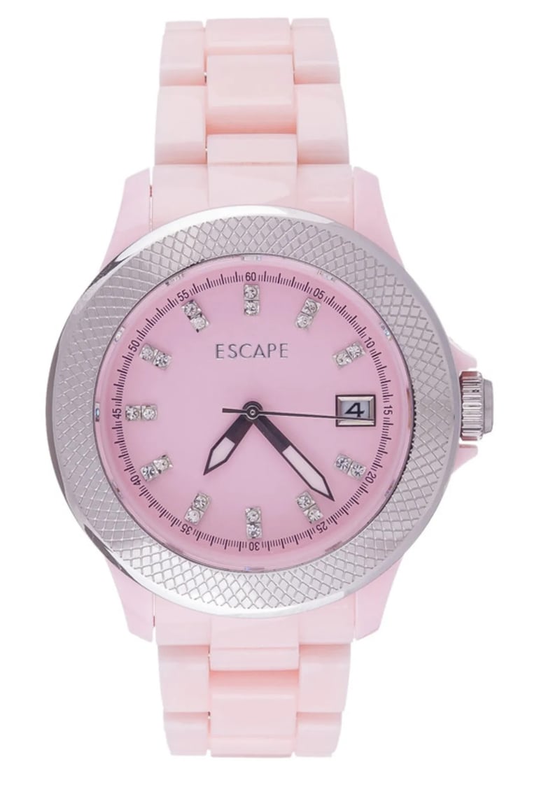 Ceas dama 40 mm - curea plastic roz - rezistent la apa 5 ATM Ceas dama 40 mm - curea plastic roz - rezistent la apa 5 ATM