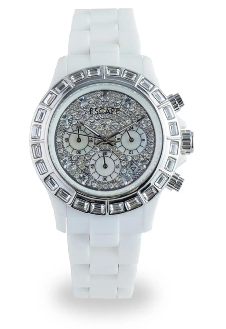 Ceas dama 36 mm - curea plastic alba - rezistenta la apa 5 ATM Ceas dama 36 mm - curea plastic alba - rezistenta la apa 5 ATM