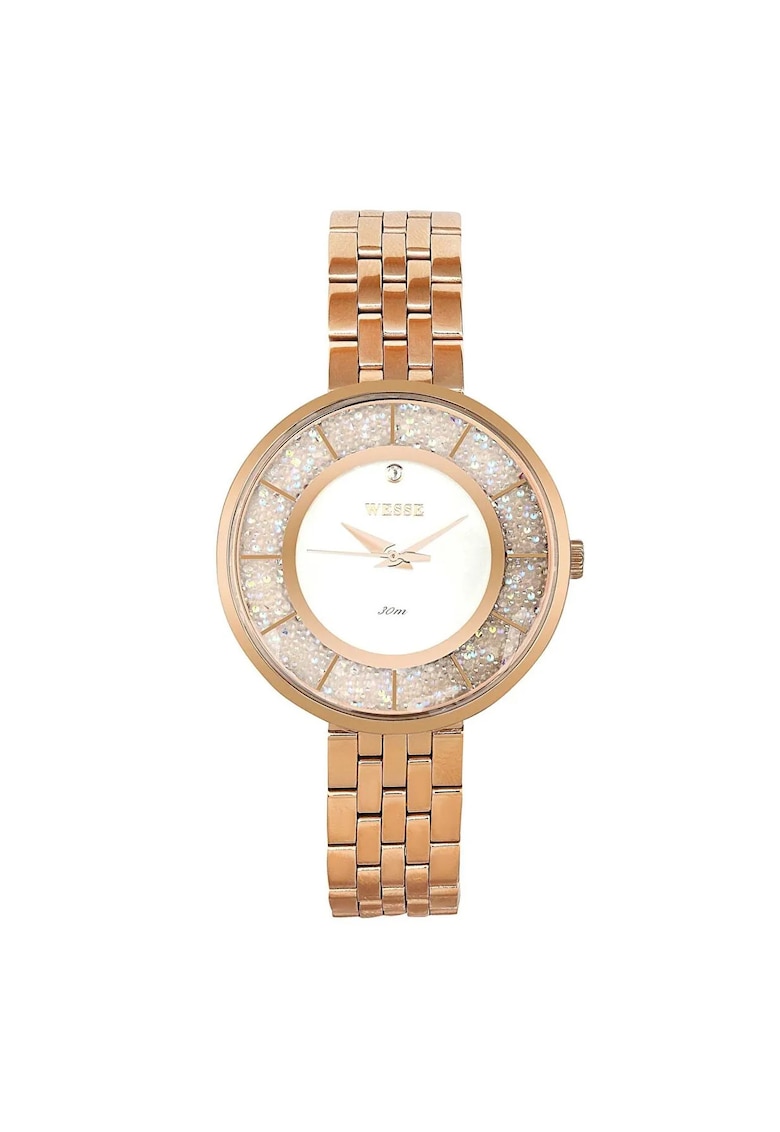 Ceas dama  model WWL300001SS - otel - roz - 36mm - mecanism quartz - rezistenta la apa 3 ATM