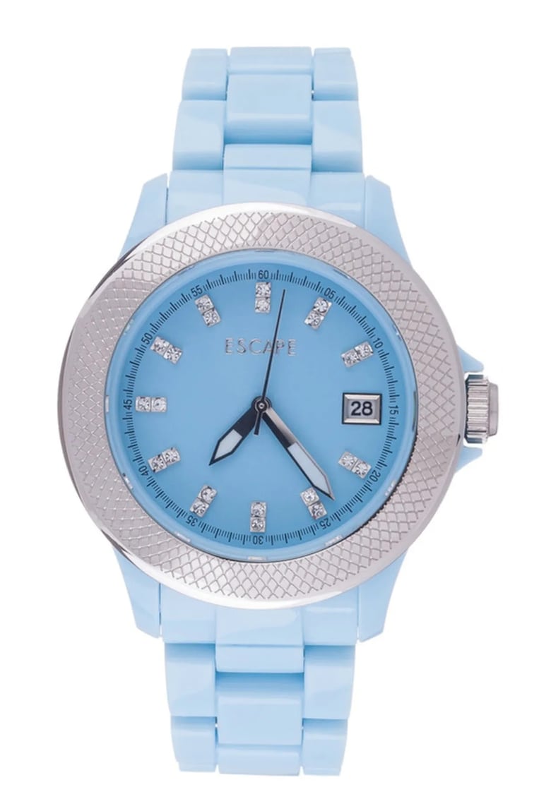 Ceas dama 40 mm - curea plastic albastra - rezistenta la apa 5 ATM Ceas dama 40 mm - curea plastic albastra - rezistenta la apa 5 ATM