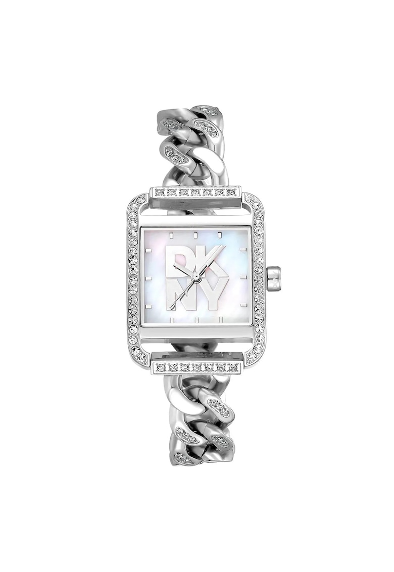 Ceas dama DK1L080M0015 - otel - 31x34mm - gri - mecanism quartz - rezistent la apa 3 ATM