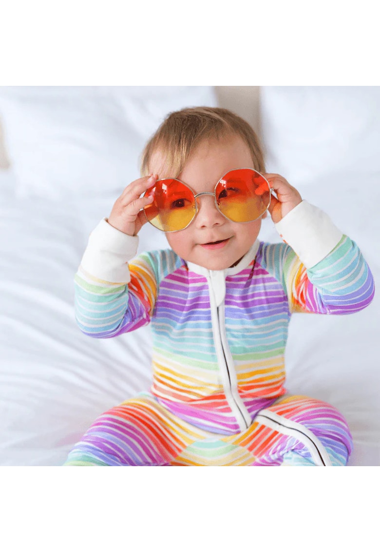 Pijamale lungi din bambus cu fermoar reversibil -  - Rainbow - Multicolor - pentru fetite Pijamale lungi din bambus cu fermoar reversibil -  - Rainbow - Multicolor - pentru fetite
