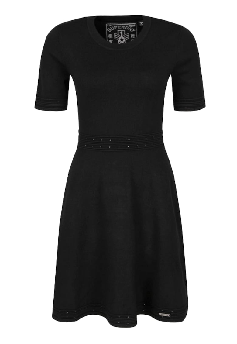 Rochie Superdry Riley Fit&Flare Classic pentru femei - Negru M -
