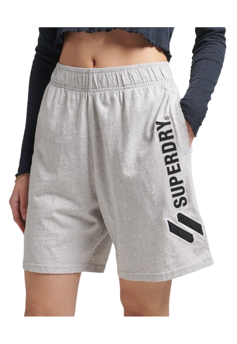 Pantaloni de trening scurti cu imprimeu logo -