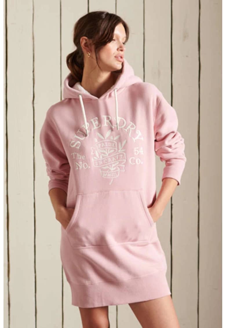 Rochie tip hanorac cu logo brodat