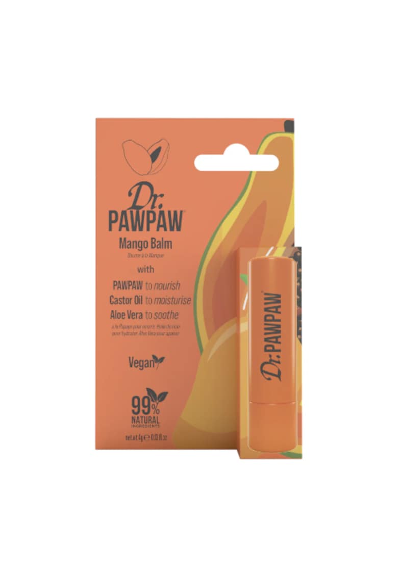 Balsam stick pentru buze - cu aroma de mango si pawpaw - ulei de ricin si aloe vera - 4 g