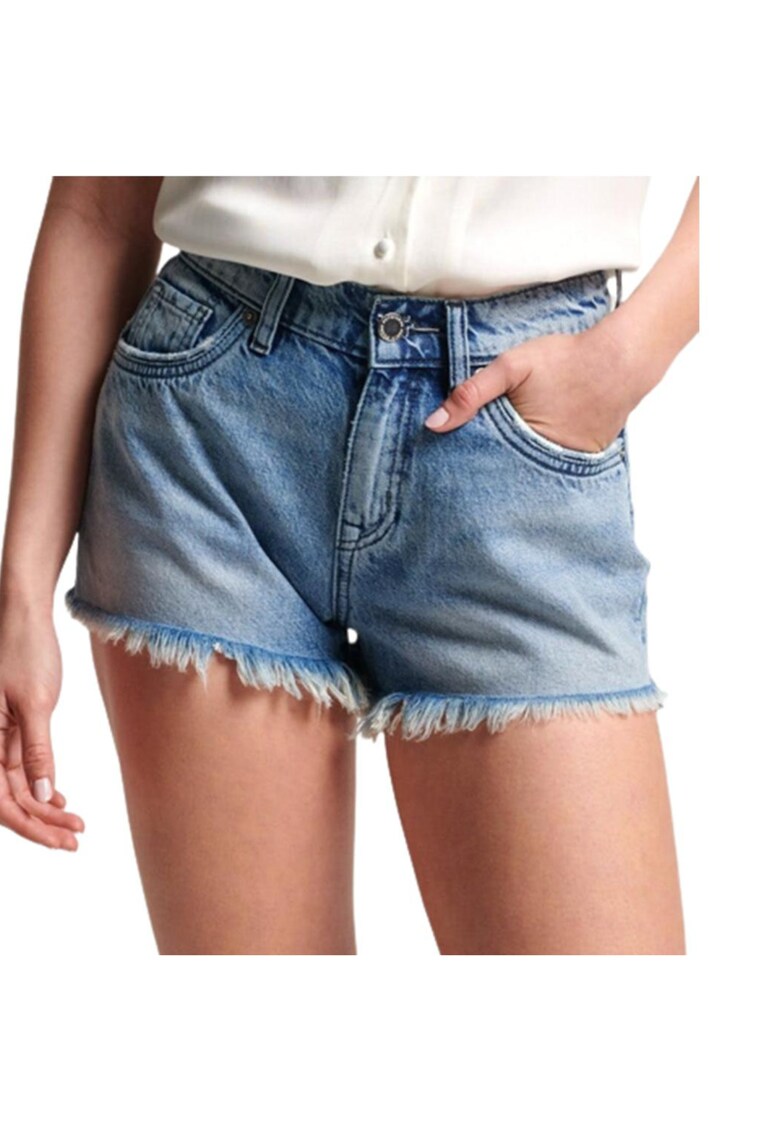 Pantaloni scurti din denim cu talie inalta