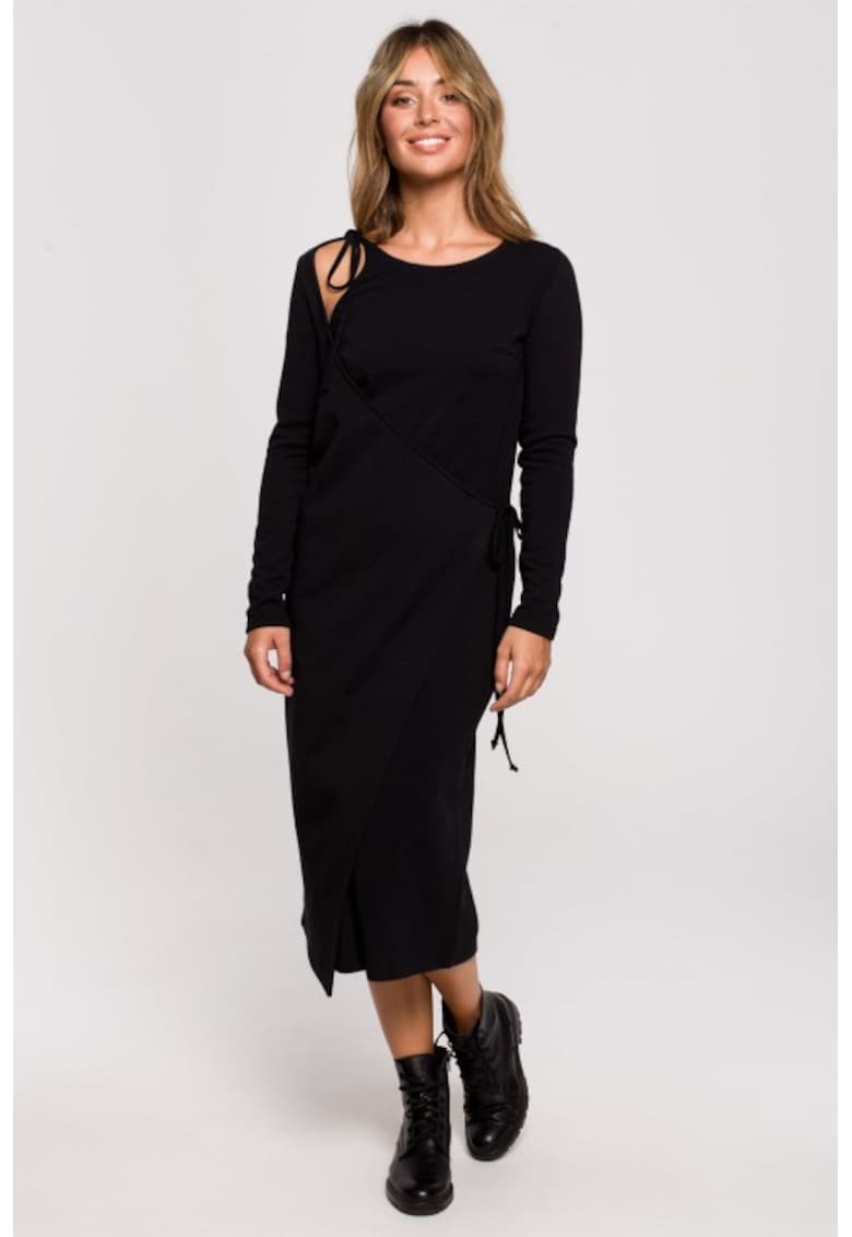 Rochie in straturi cu legare laterala - Negru