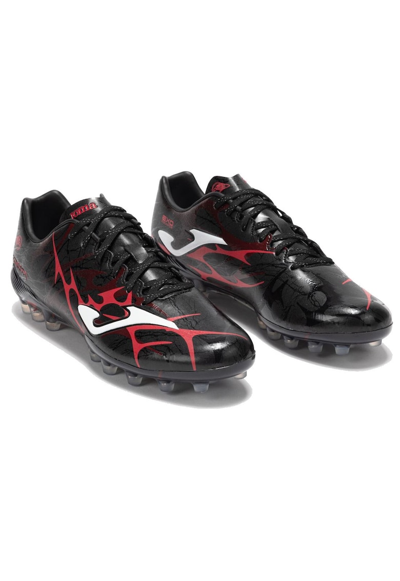 Ghete de fotbal Supercopa 2531 AG - piele ecologica - pentru gazon artificial - negru/rosu