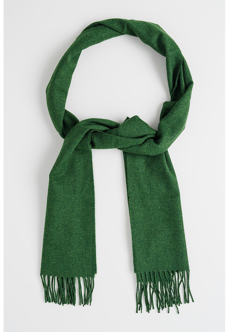 Fular unisex de lana cu franjuri