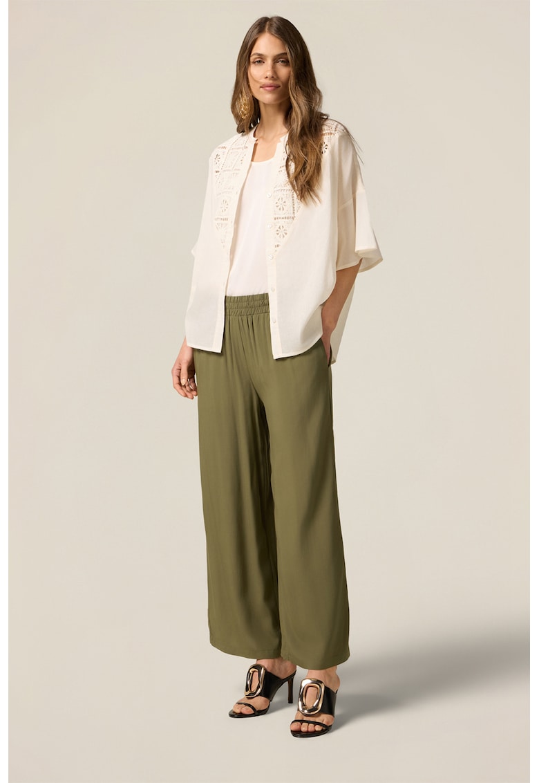 Pantaloni cu croiala ampla - Verde sparanghel