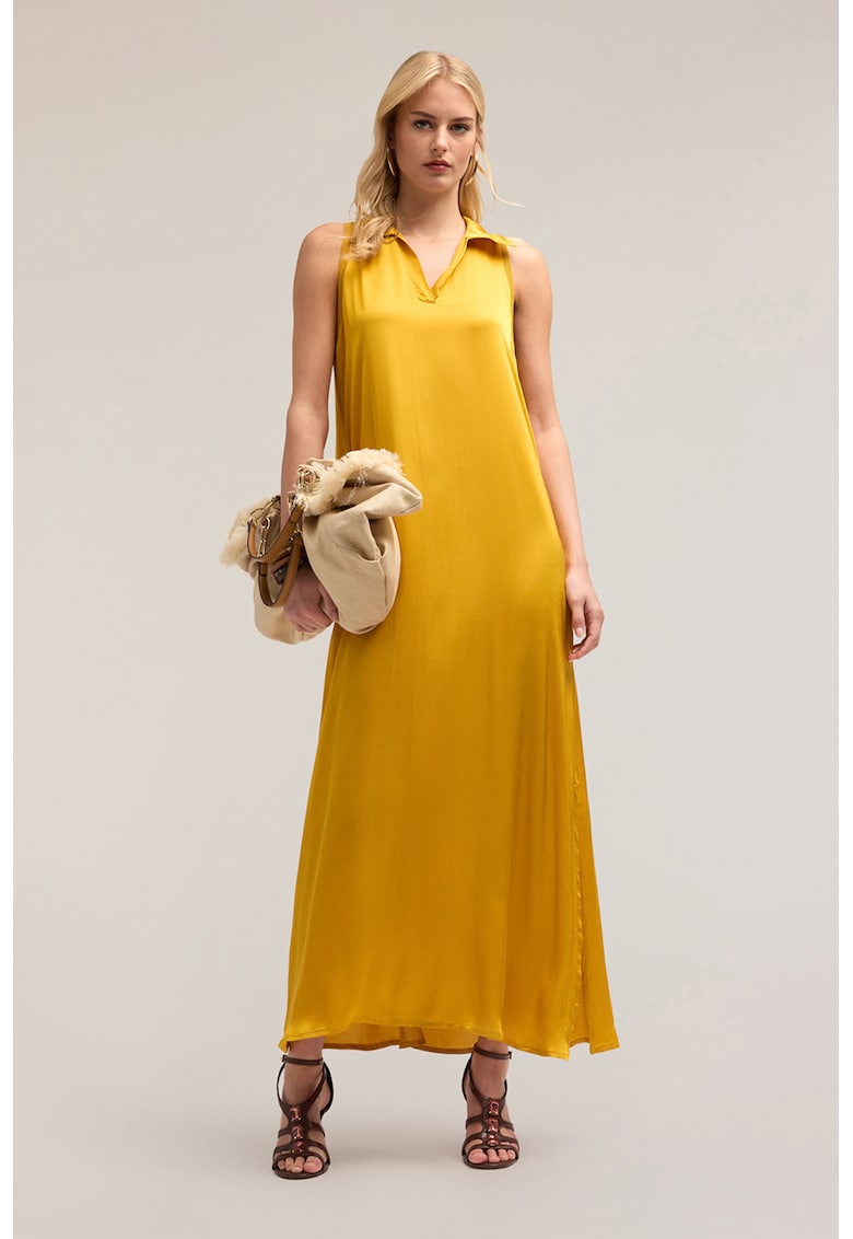 Rochie maxi cu guler