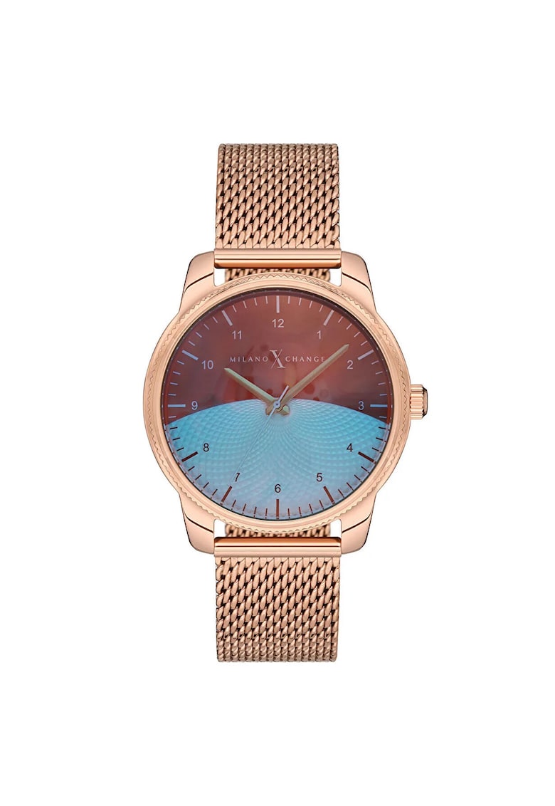 Ceas sport pentru femei 38 mm - carcasa din otel - roz aurie - curea din otel roz aurie - rezistent la apa 3 ATM Ceas sport pentru femei 38 mm - carcasa din otel - roz aurie - curea din otel roz aurie - rezistent la apa 3 ATM