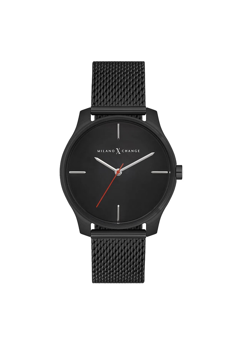 Ceas dama MEX1155 38mm otel - curea neagra - rezistenta la apa 3 ATM