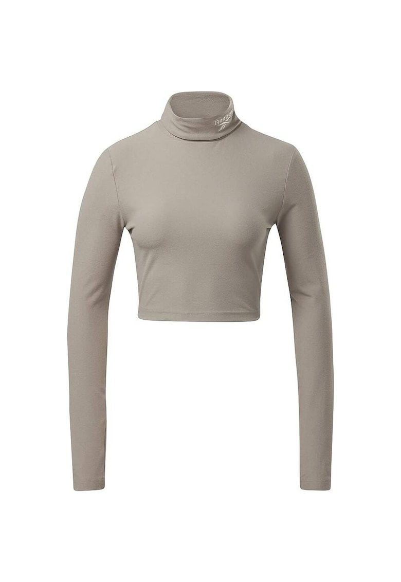 Bluza crop pentru fitness cu guler inalt -