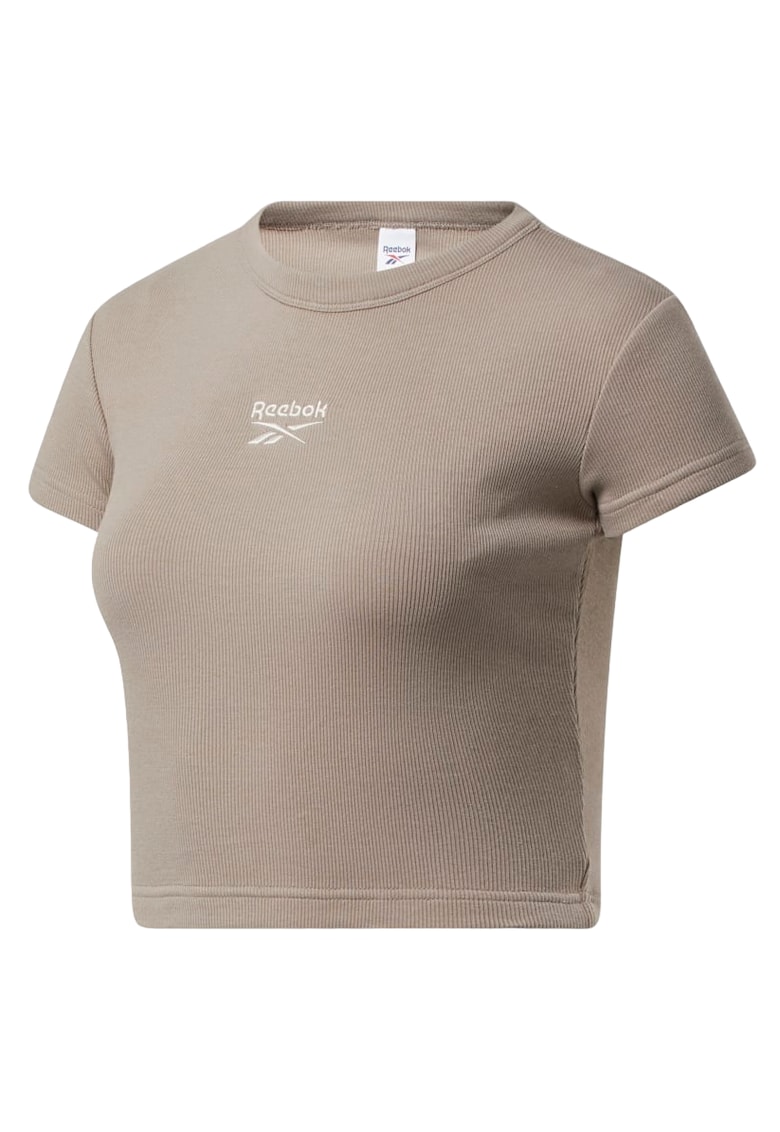 Tricou crop cu decolteu la baza gatului