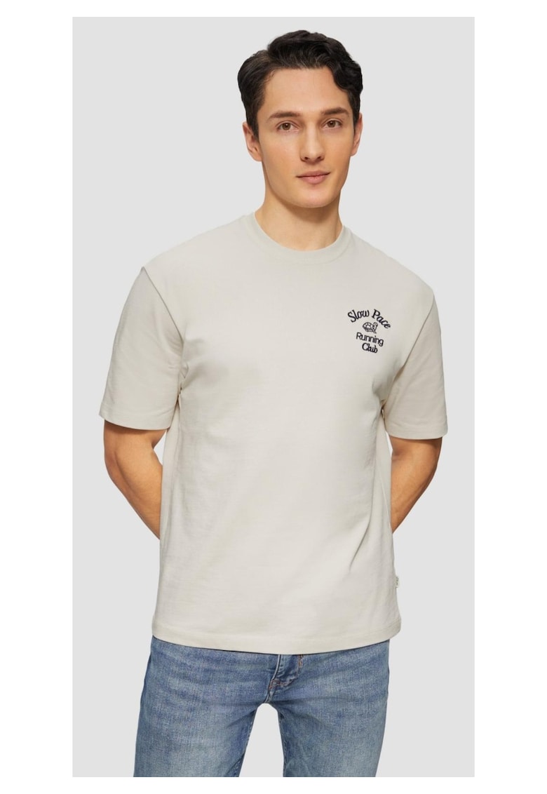 Tricou barbati cu decolteu la baza gatului - Regular fit - din jerse de bumbac