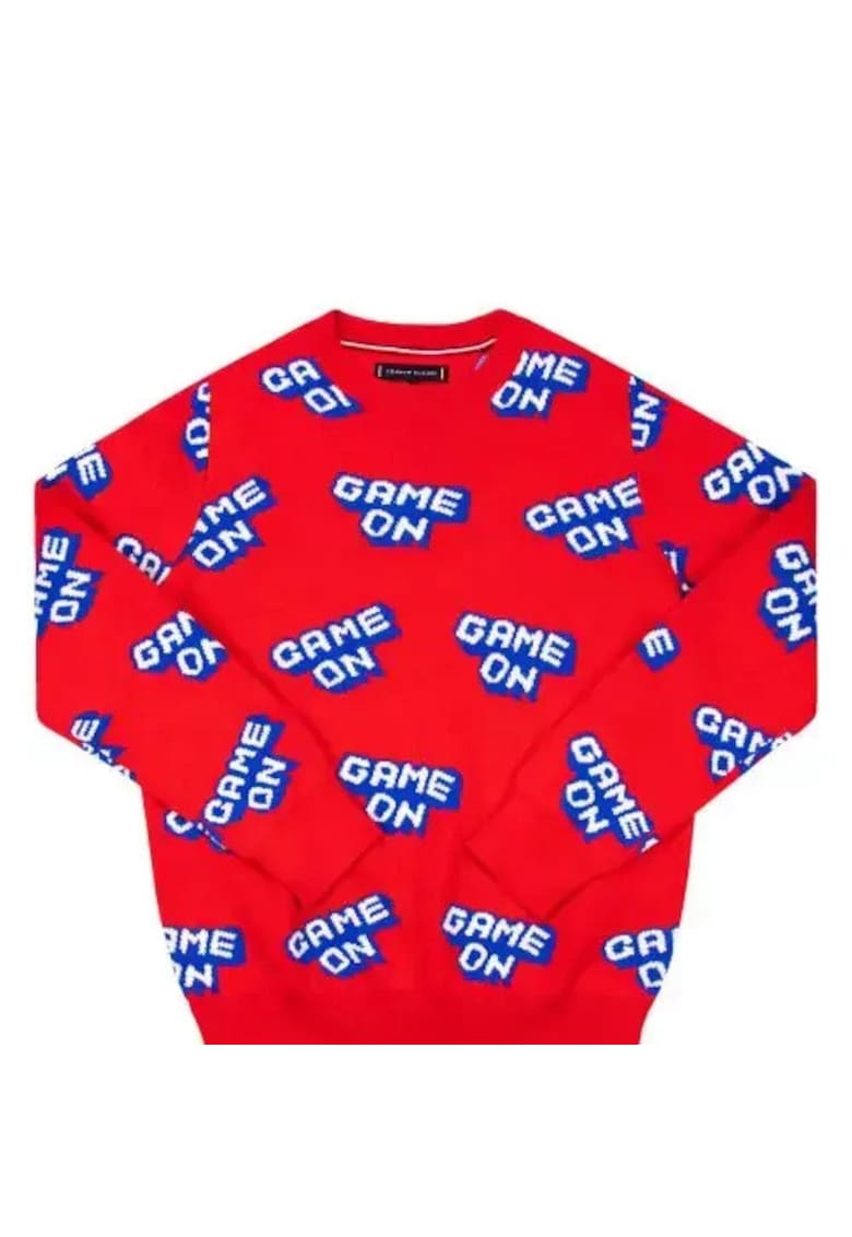 Pulover cu imprimeu text - Pulover cu imprimeu text -