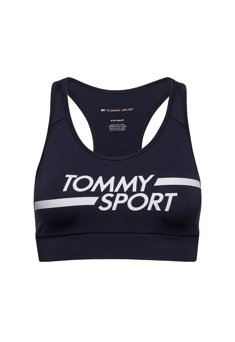 Bustiera pentru fitness cu imprimeu logo -