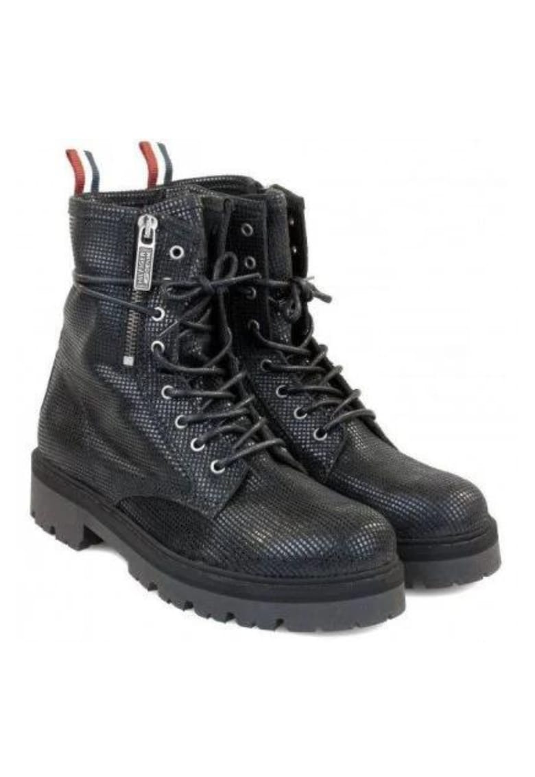 Ghete din piele intoarsa cu model texturat Folly -