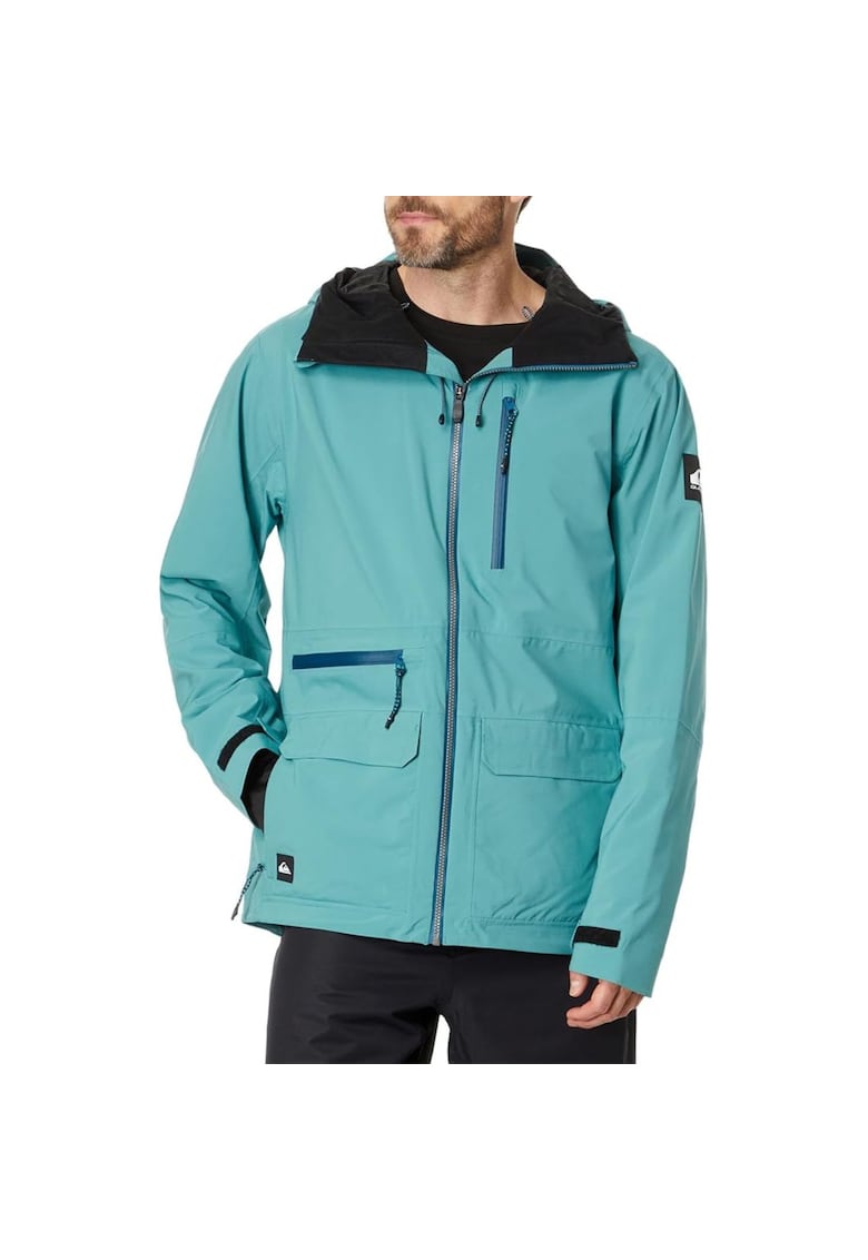 Jacheta sportiva pentru barbati  S. Carlson Stretch Quest - impermeabila - cu gluga - albastra - poliester