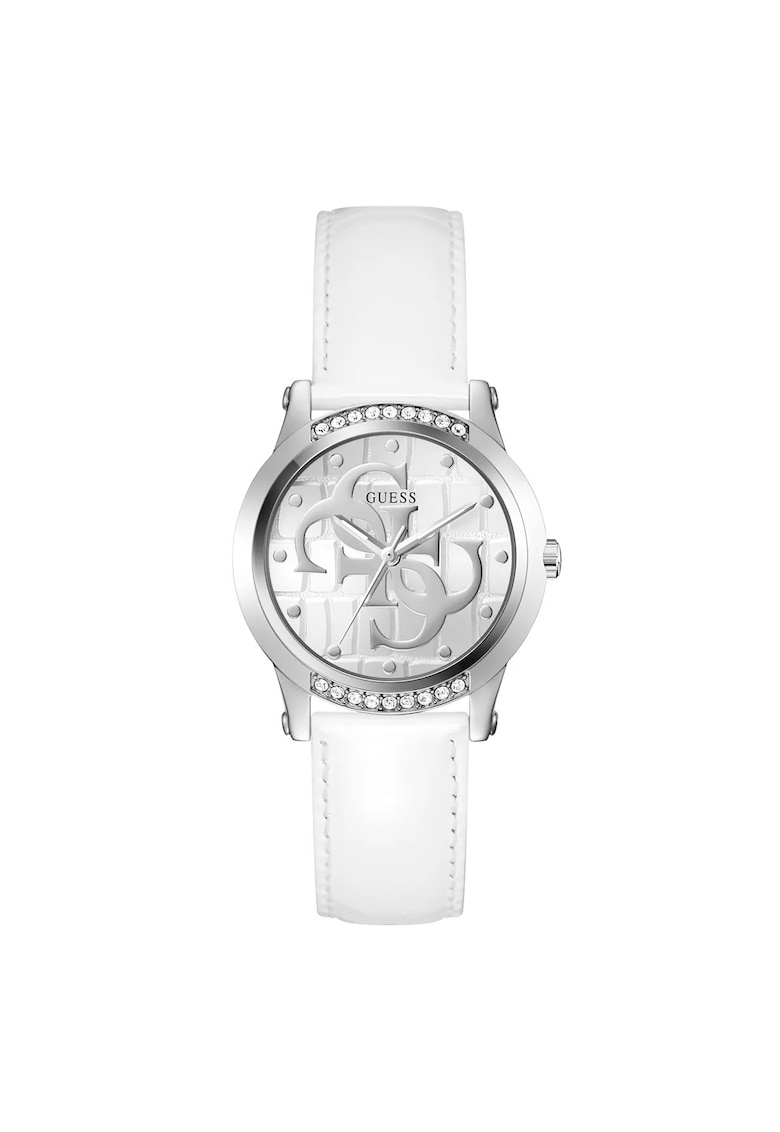 Ceas dama GW0860L3 alb 36mm piele ecologica otel quartz 3ATM