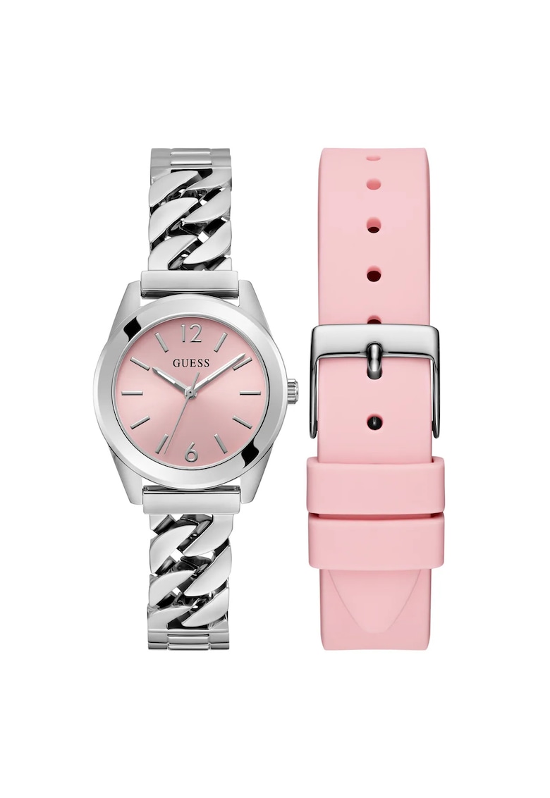 Ceas dama  GW0845L1 - otel - argintiu/roz - 31-34 mm - mecanism quartz - rezistent la apa 3 ATM