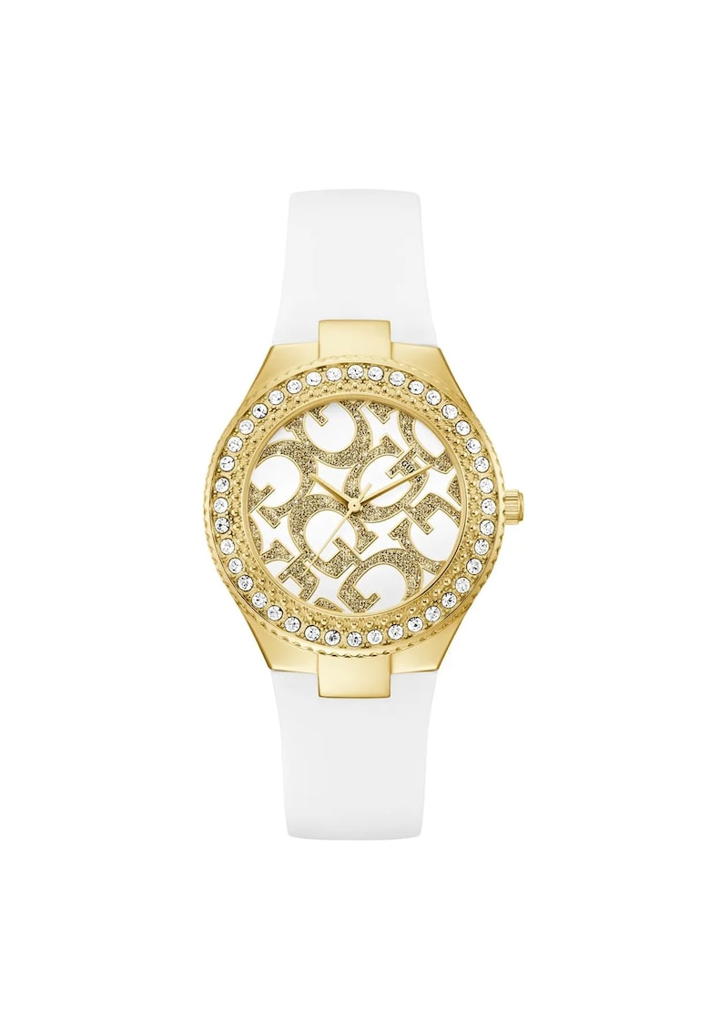 Ceas dama U1422L2M 38mm - carcasa din otel - curea din silicon alb/aurie