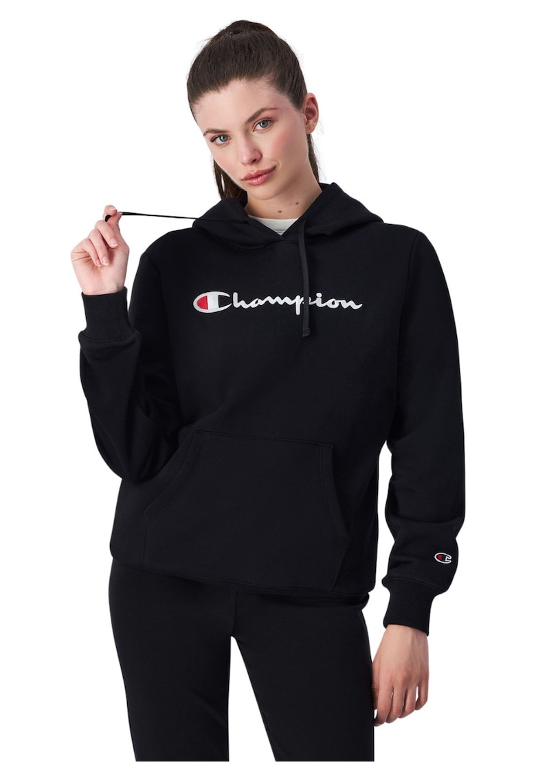 Hanorac sport dama negru - croiala mulata - captuseala fleece