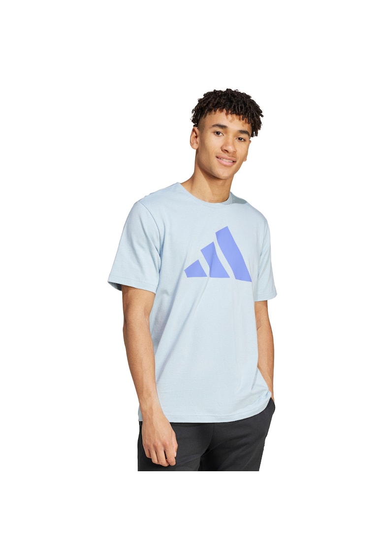 Tricou sport barbatesc Pwr 3 - albastru - bumbac - maneci scurte