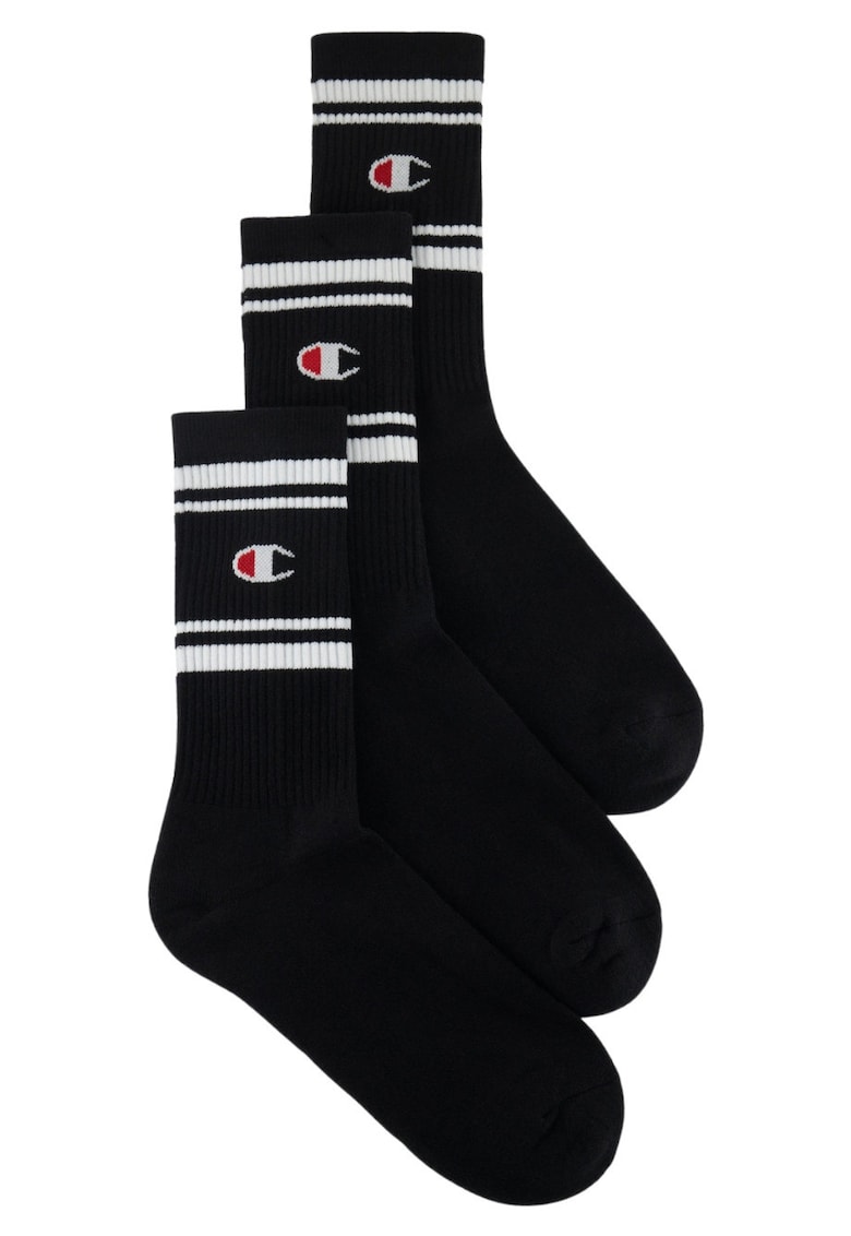 Sosete barbati - Crew - 3 perechi - negre - bumbac si poliester