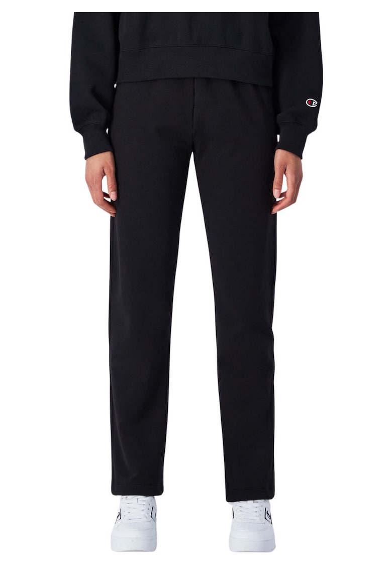 Pantaloni dama negri - snur - bumbac - fleece -