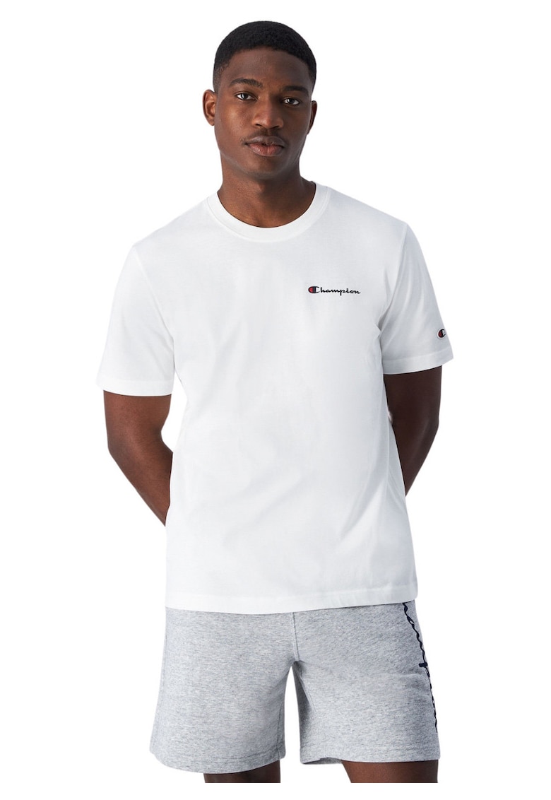 Tricou barbatesc alb - bumbac - croiala standard - insigna pe piept si maneca stanga