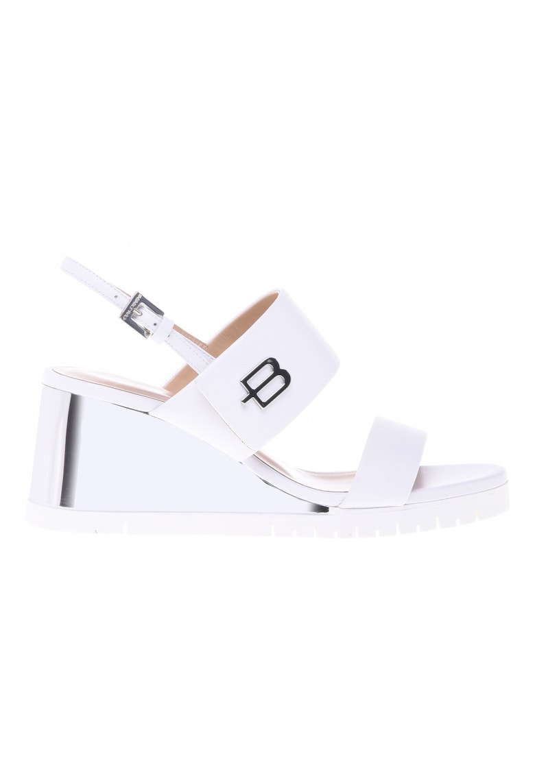 Sandale wedge de piele – Alb – Baldinini Sandale wedge de piele – Alb – Baldinini