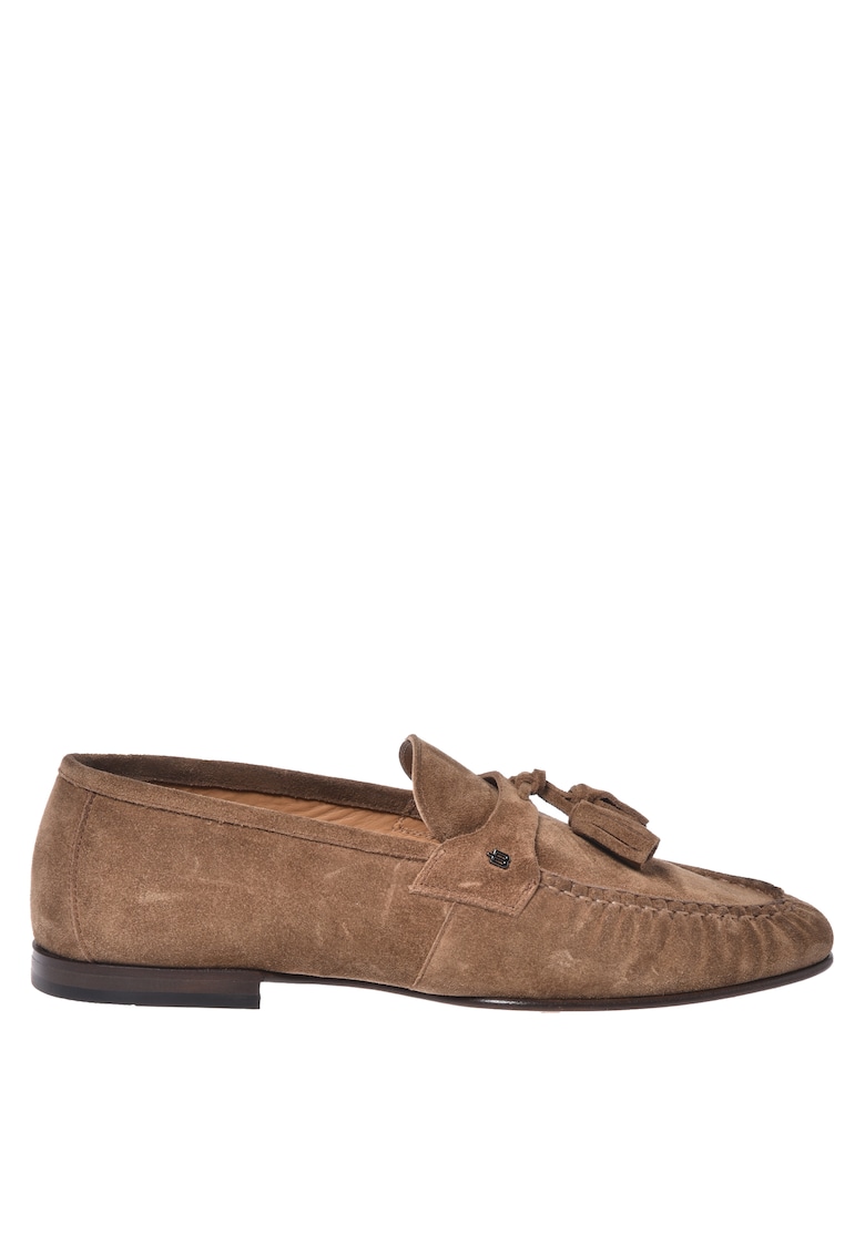 Pantofi loafer din piele intoarsa cu canafi