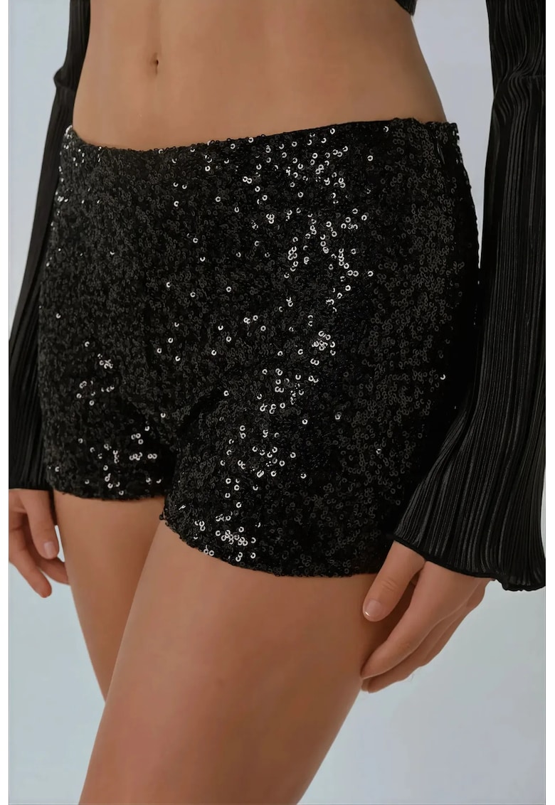 Pantaloni dama pantaloni scurti cu paiete - talie normala - slim