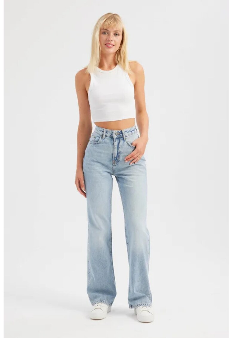 Blugi dama talie inalta - Albastru deschis