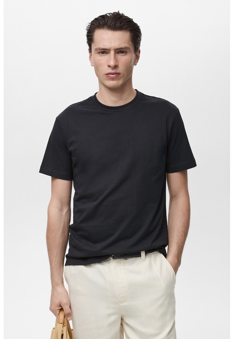 Tricou slim fit de bumbac - Albastru ultramarin